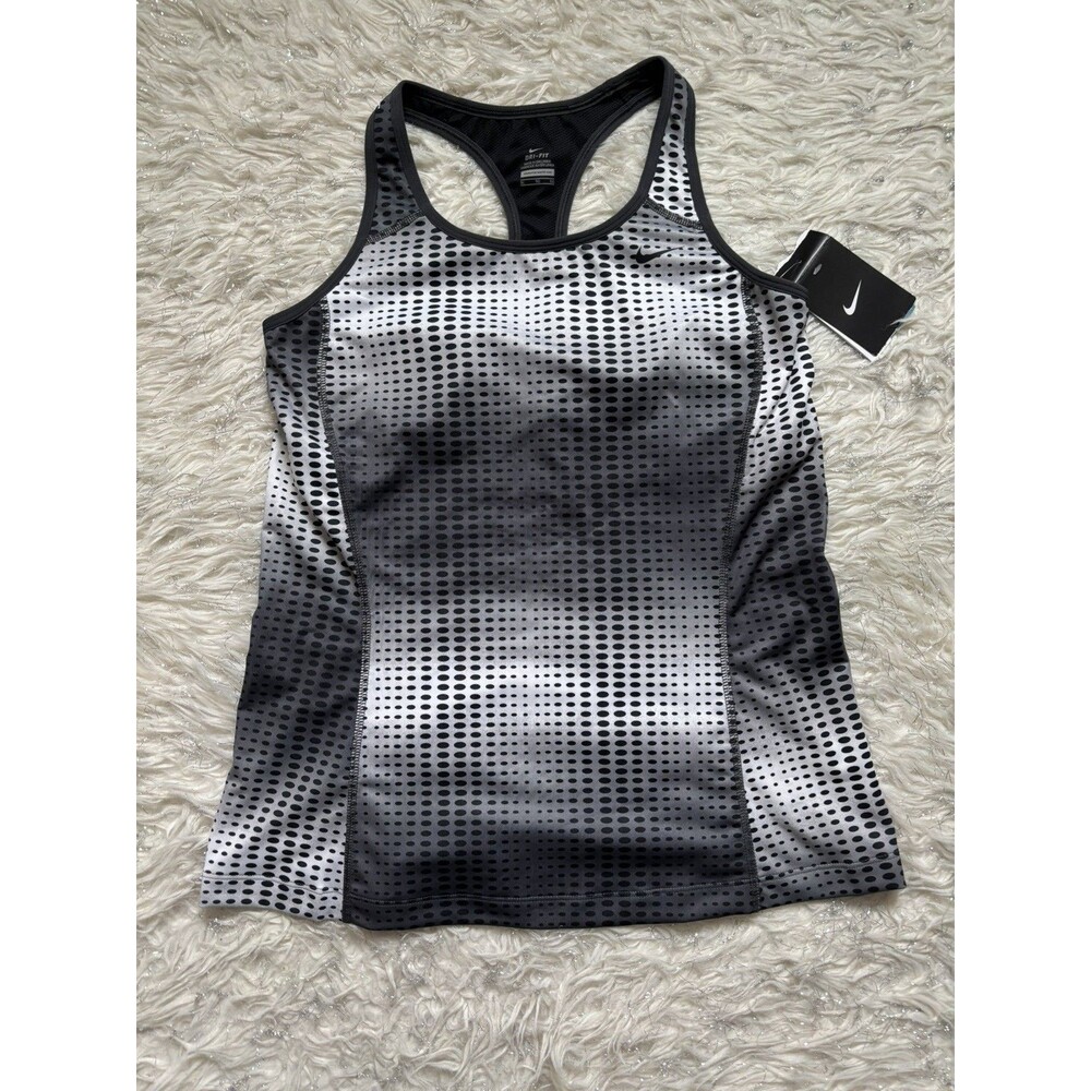 NIKE DRI FIT LADIES EXERCISE TOP GRAY/WHITE-LIGHT PADDING-BARELY SIZE XL TG EG